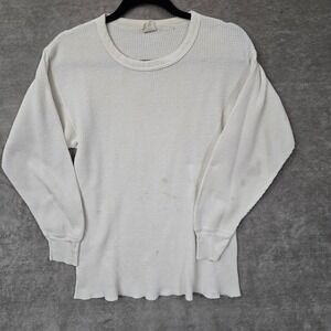 Vtg K Mart Thermal Shirt Mens XL Waffle Knit USA 70s Workwear Layering Normcore